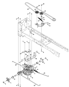Drive System (Gx) Diagram and Parts List for XT2-GX54KH (14A7A3CA010)(2015) Cub Cadet Lawn Tractor